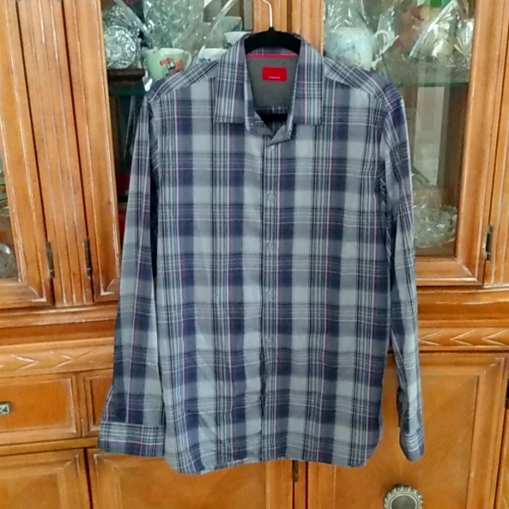 Vintage Alfani Stretch Men's Med Purple plaid NWT